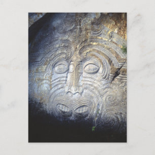 Maori Rock Carvings am Taupo-See Postkarte