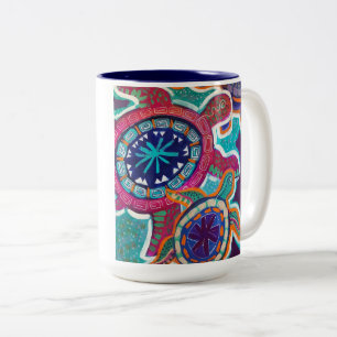 Maori-Schildkröten-Tasse ist perfekt für Schildkrö Zweifarbige Tasse