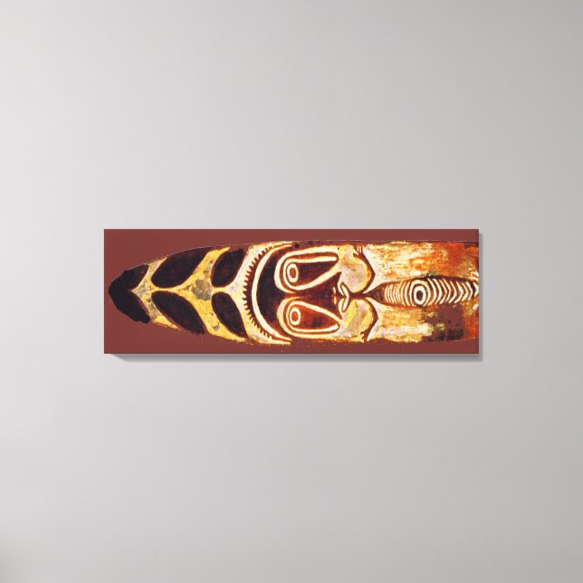 Maori Stammes Ancestor Schild Wrapped Canvas (Vorderseite)