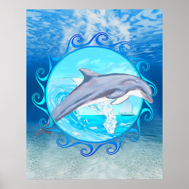 Maori Sun Dolphin Poster (Vorne)