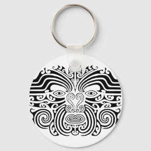 Maori- Tätowierung - Schwarzweiss Schlüsselanhänger