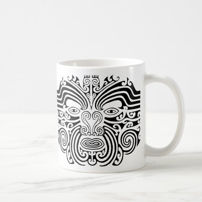 Maori- Tätowierung - Schwarzweiss Tasse (Rechts)
