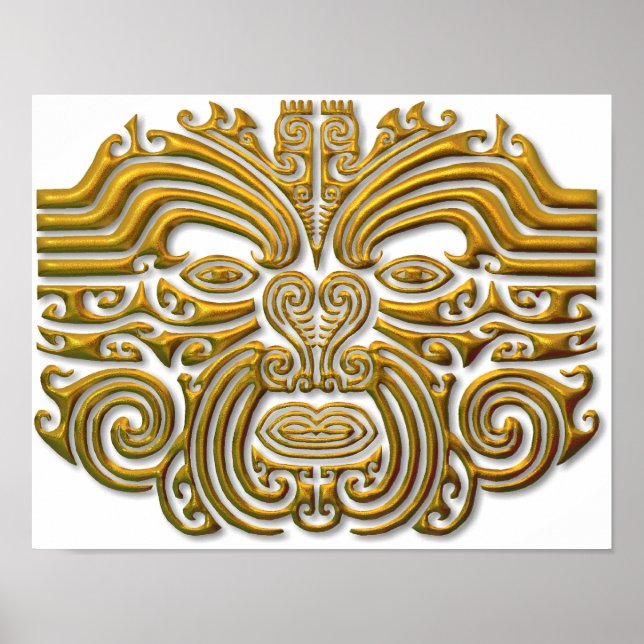 Maori Tattoo - Gold Poster (Vorne)
