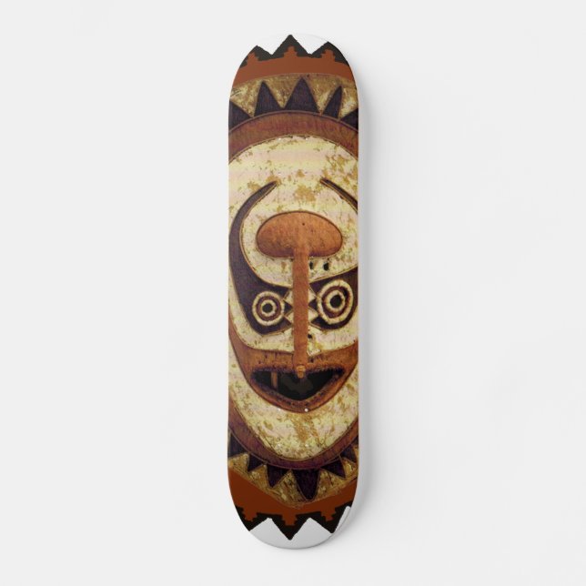 Maori Tribal Mask Skateboard (Vorderseite)