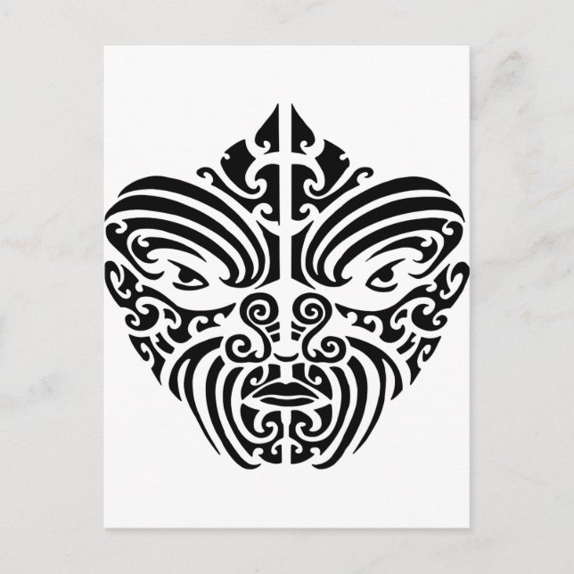Maori Tribal Tattoo Mask Postkarte (Vorderseite)