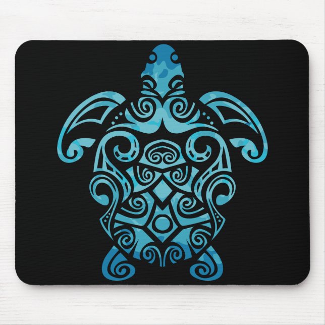 Maori Turtle Honu Art Tribal Tattoo Geschenk Idee Mousepad (Vorne)