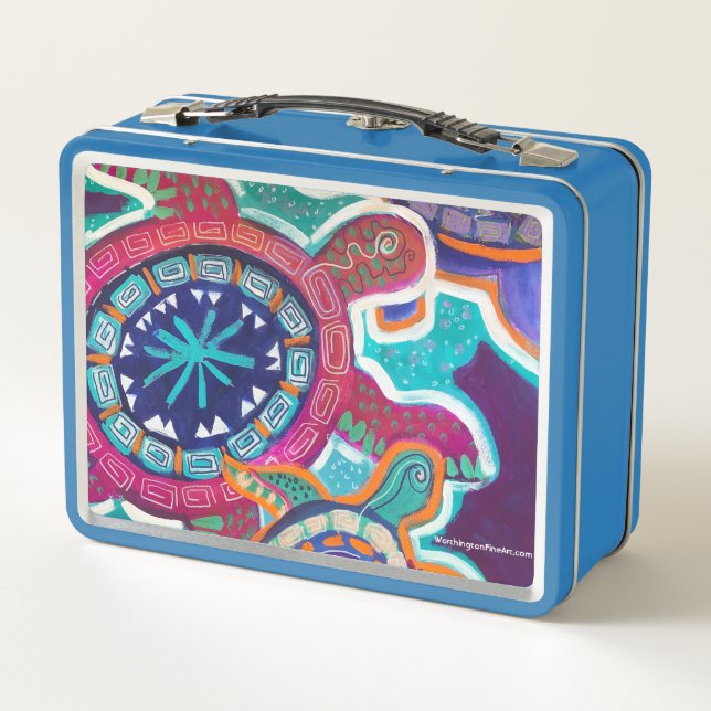 Maori Turtle Metal Lunchbox (Rückseite)