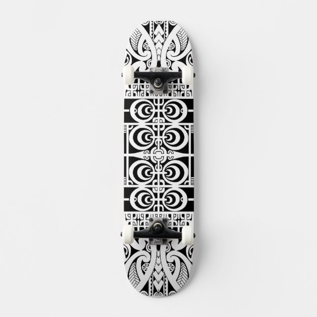 Maori- und Marquesas Stammes- Tätowierungsentwurf Skateboard (Vorderseite)