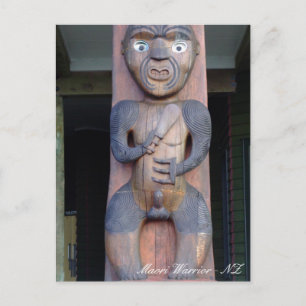 Maori Warrior, native Art, Neuseeland Postkarte