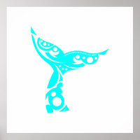 Maori Whale Schwanz Tribal Tattoo Türkis Geschenk