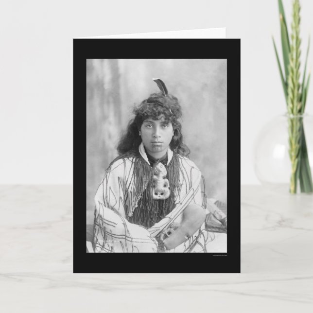 Maori Woman aus Rotorua Neuseeland 1895 Karte (Vorderseite)