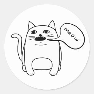 Maow Cat Runder Aufkleber