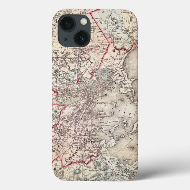 Map: Boston, 1883 Case-Mate iPhone Hülle (Rückseite)