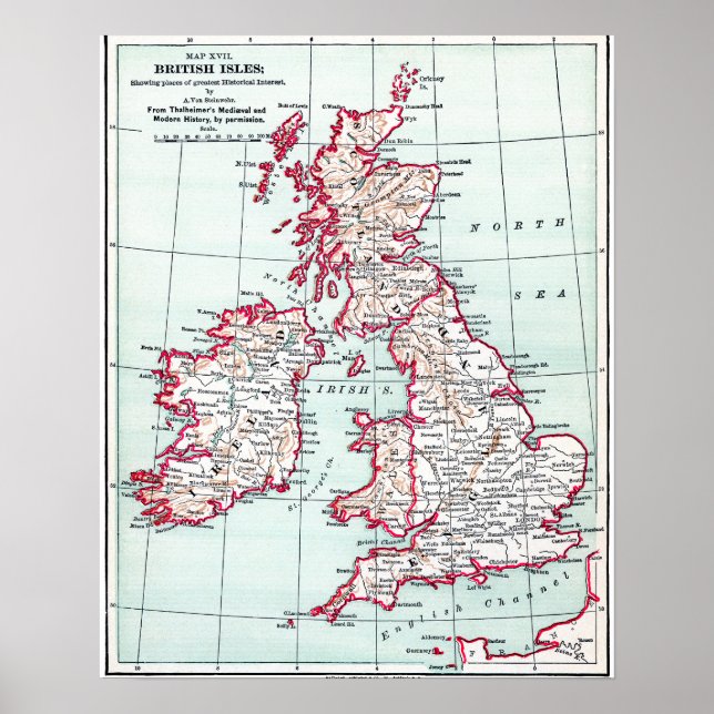 MAP: BRITISH ISLES, c1890 Poster (Vorne)