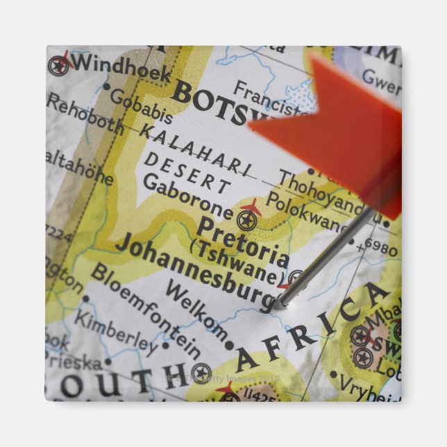 Map Button in Johannesburg, Südafrika auf Magnet (Vorne)