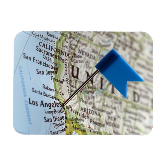 Map Button in Los Angeles, Kalifornien auf Magnet (Horizontal)