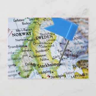 Map-Button in Stockholm, Schweden auf Karte