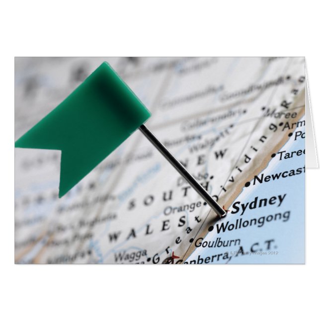 Map Button in Sydney, Australien auf Karte (Vorderseite (Horizontal))