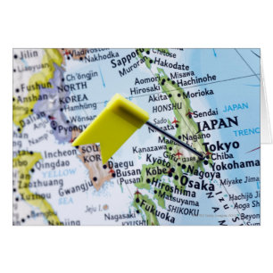 Map Button in Tokio, Japan auf Karte, nah-up