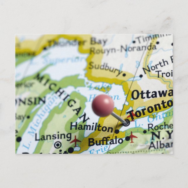 Map-Button in Toronto, Kanada auf Karte (Vorderseite)