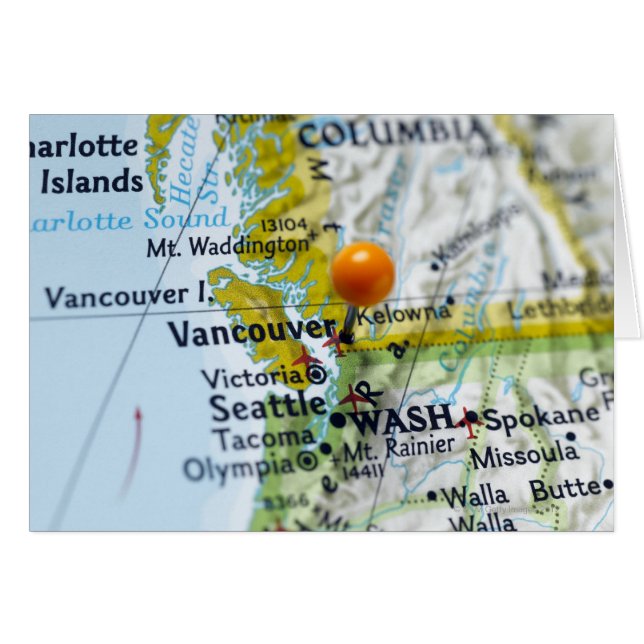 Map-Button in Vancouver, Kanada auf Karte (Vorderseite (Horizontal))