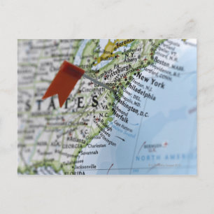 Map Button in Washington, D.C. auf Karte, Postkarte
