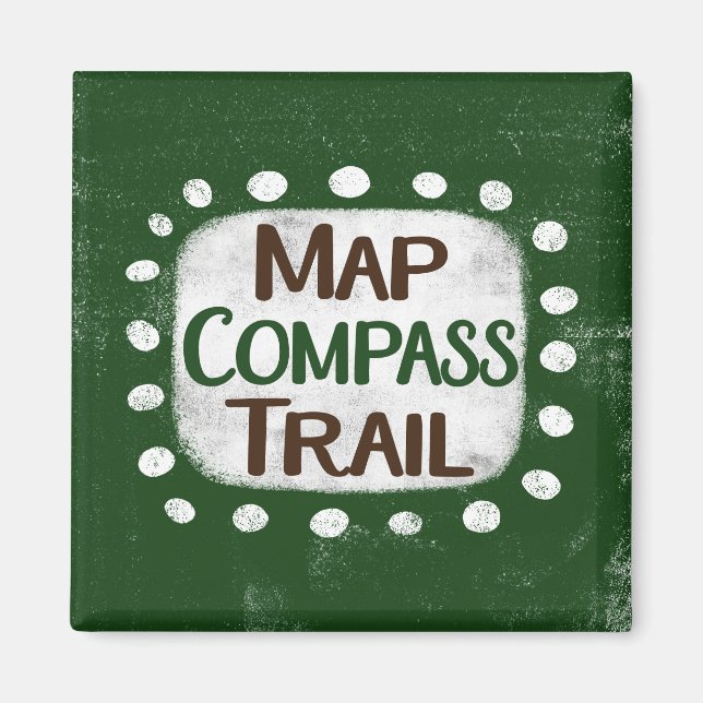 Map Compass Trail Kühlschrank Magnet (Vorne)
