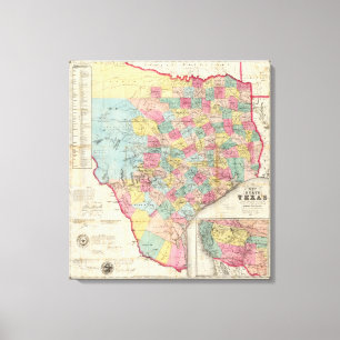 Map Decordovas von Texas Leinwanddruck