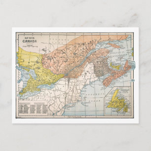 MAP: EASTERN CANADA POSTKARTE