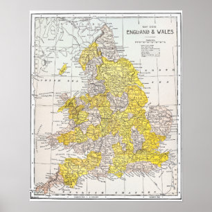MAP: ENGLAND & WALES POSTER
