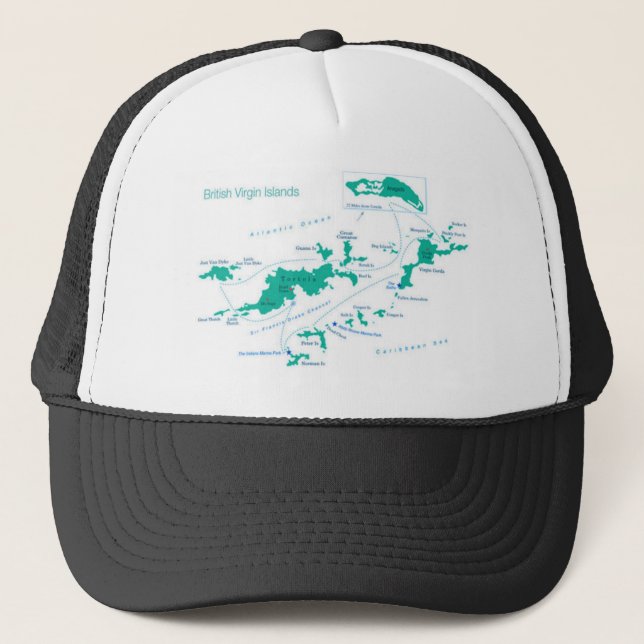 Map/FLAG British Virgin Islands Truckerkappe (Vorderseite)