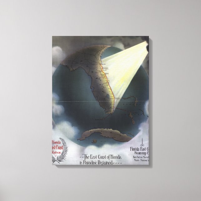 MAP: FLORIDA, 1898 LEINWANDDRUCK (Vorderseite)