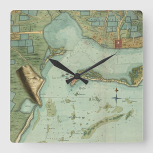 MAP: JAMAICA, 1756 QUADRATISCHE WANDUHR