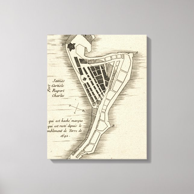 MAP: JAMAIKA, 1755 LEINWANDDRUCK (Vorderseite)