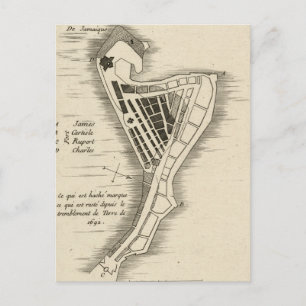 MAP: JAMAIKA, 1755 POSTKARTE