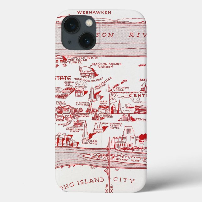 MAP: MANHATTAN, c1935 Case-Mate iPhone Hülle (Rückseite)