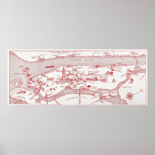 MAP: MANHATTAN, c1935 Poster