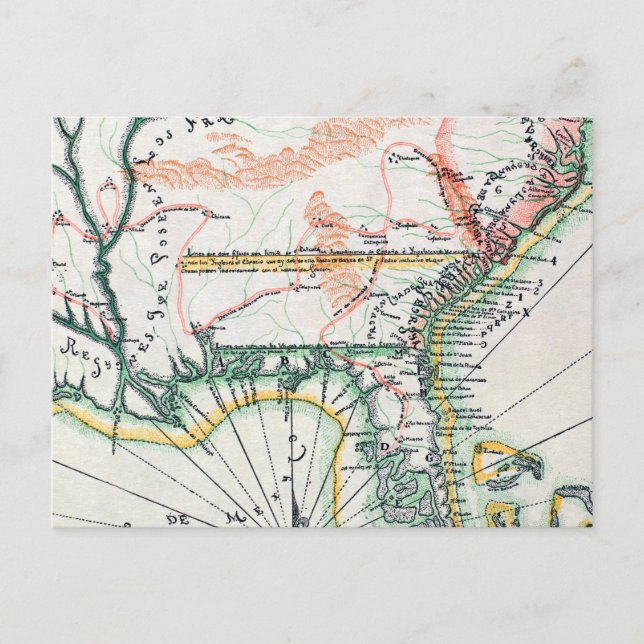 Map: North America, 1742 Postkarte (Vorderseite)