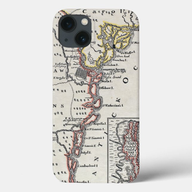 Map: North America, C1700 Case-Mate iPhone Hülle (Rückseite)