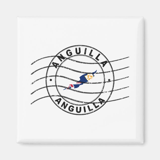Map of Anguilla, Postal Passport Stamp Magnet (Vorne)