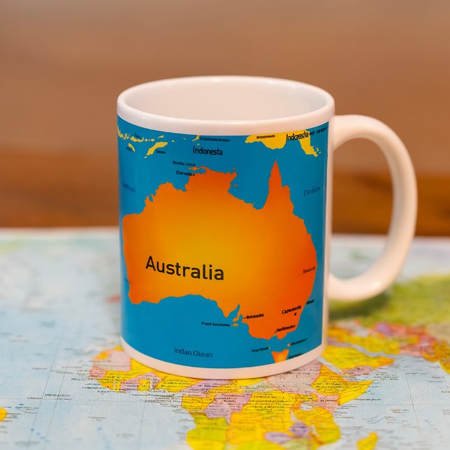 Map Of Australia Kaffeetasse (Von Creator hochgeladen)
