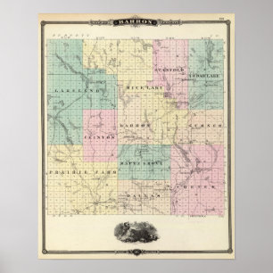 Map of Barron County, State of Wisconsin Poster