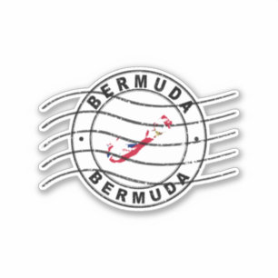Map of Bermuda, Postal Passport Stamp Aufkleber