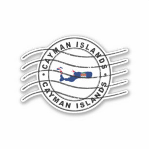 Map of Cayman Islands, Postal Passport Stamp Aufkleber