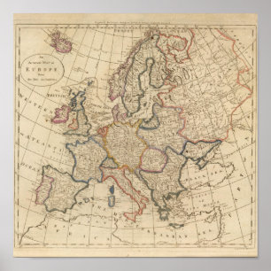 Map of Europe 2 Poster