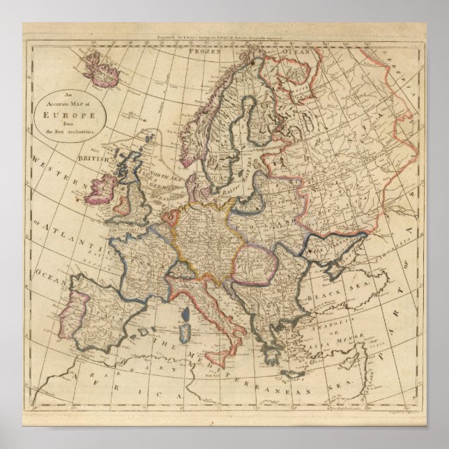 Map of Europe 2 Poster (Vorne)