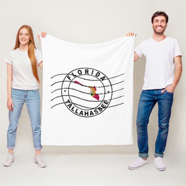 Map of Florida, Postal Passport Stamp, Travel Stam Fleecedecke (Beispiel)