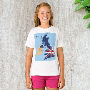 Map of Great Britain Girls T - Shirt
