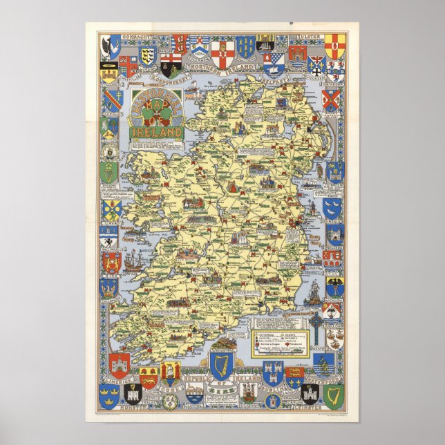 Map of Historical Ireland Poster (Vorne)