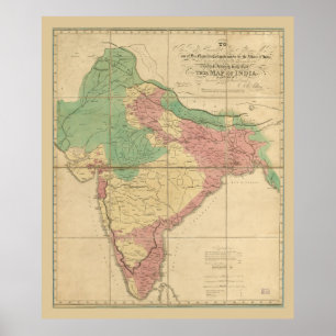 Map of India (1818) Poster